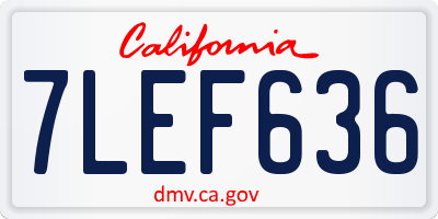 CA license plate 7LEF636