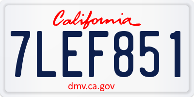 CA license plate 7LEF851