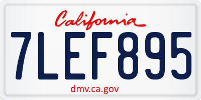 CA license plate 7LEF895