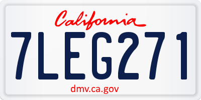 CA license plate 7LEG271