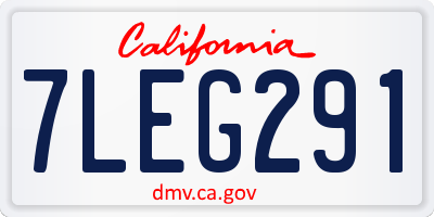 CA license plate 7LEG291