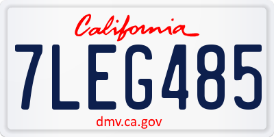 CA license plate 7LEG485