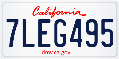 CA license plate 7LEG495