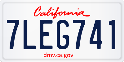 CA license plate 7LEG741