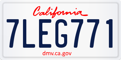 CA license plate 7LEG771