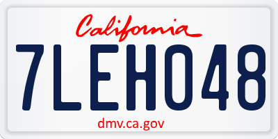 CA license plate 7LEH048