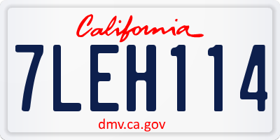 CA license plate 7LEH114