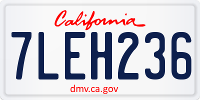 CA license plate 7LEH236