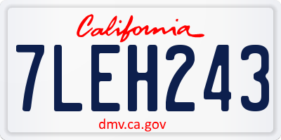 CA license plate 7LEH243
