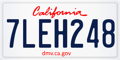 CA license plate 7LEH248