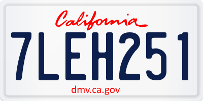 CA license plate 7LEH251