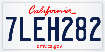 CA license plate 7LEH282