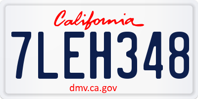 CA license plate 7LEH348