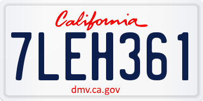 CA license plate 7LEH361