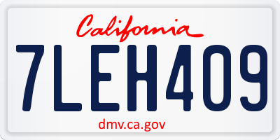 CA license plate 7LEH409