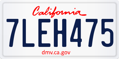 CA license plate 7LEH475