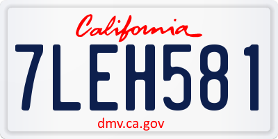 CA license plate 7LEH581