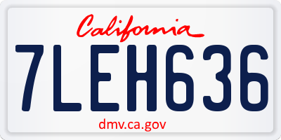 CA license plate 7LEH636