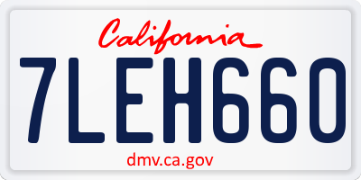 CA license plate 7LEH660