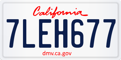 CA license plate 7LEH677