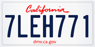 CA license plate 7LEH771