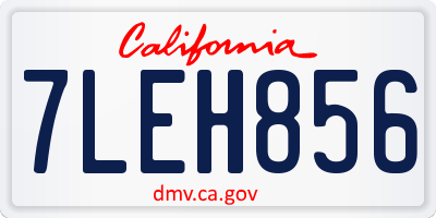 CA license plate 7LEH856