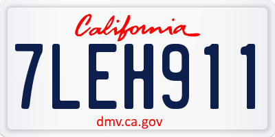 CA license plate 7LEH911