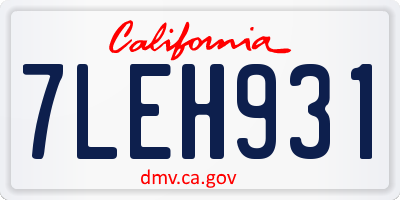 CA license plate 7LEH931