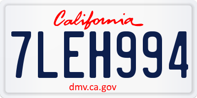 CA license plate 7LEH994