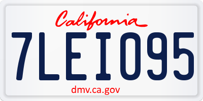 CA license plate 7LEI095
