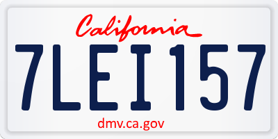 CA license plate 7LEI157