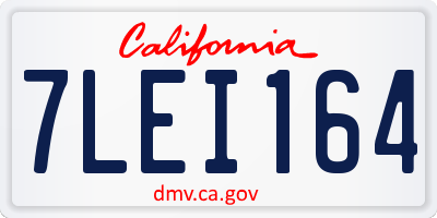 CA license plate 7LEI164