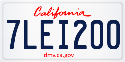 CA license plate 7LEI200