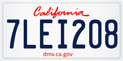 CA license plate 7LEI208