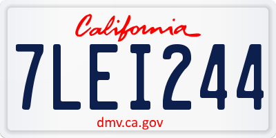 CA license plate 7LEI244