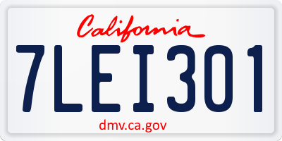 CA license plate 7LEI301