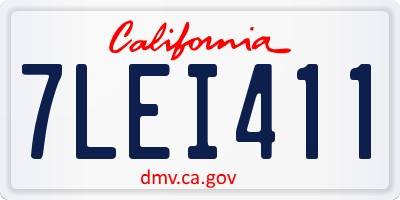 CA license plate 7LEI411