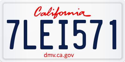 CA license plate 7LEI571