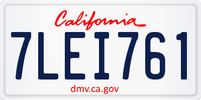 CA license plate 7LEI761