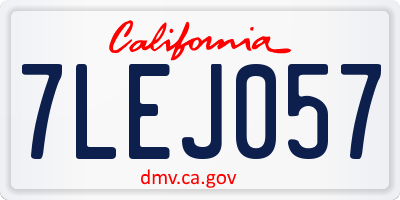 CA license plate 7LEJ057