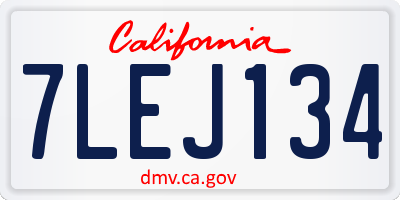 CA license plate 7LEJ134