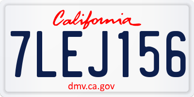 CA license plate 7LEJ156