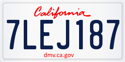 CA license plate 7LEJ187