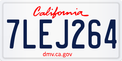 CA license plate 7LEJ264