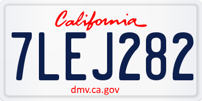 CA license plate 7LEJ282