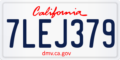 CA license plate 7LEJ379
