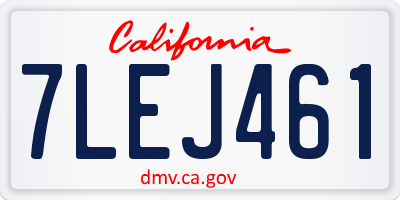 CA license plate 7LEJ461