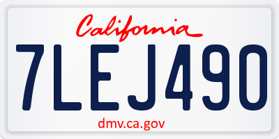 CA license plate 7LEJ490