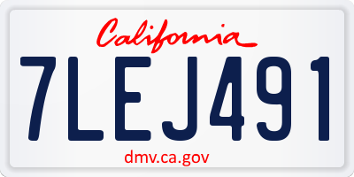 CA license plate 7LEJ491