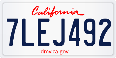 CA license plate 7LEJ492